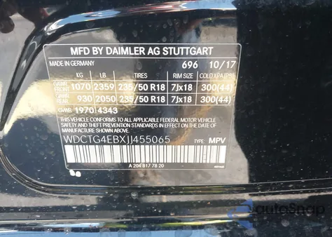 2018 Mercedes-Benz Gla 250 from USA, damaged, VIN WDCTG4EBXJJ455065